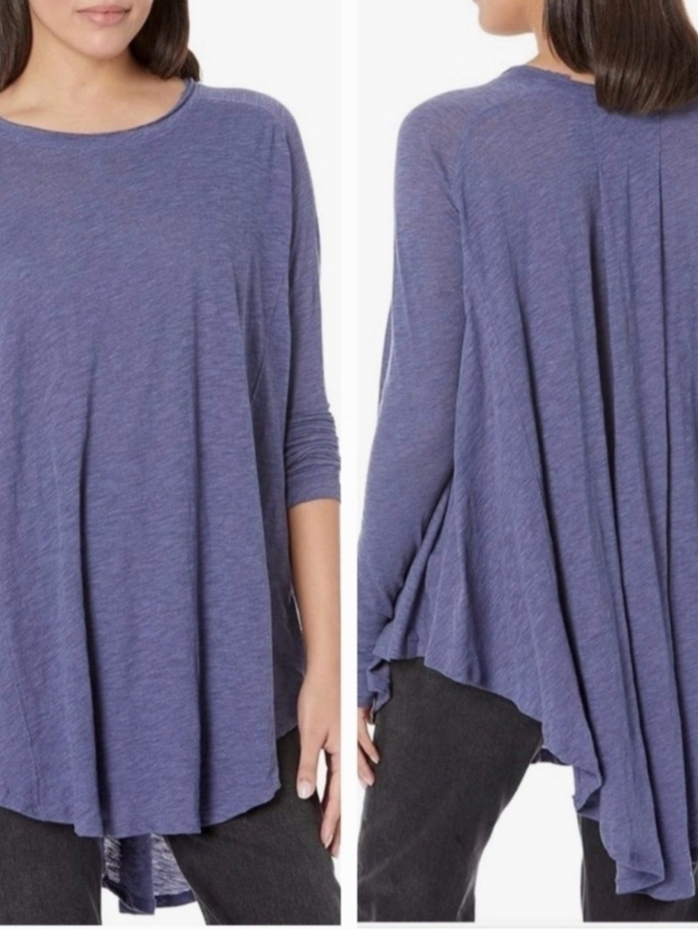 Free People Heathered Lavender Purple Long-Sleeve Swing Tunic We The Free size M